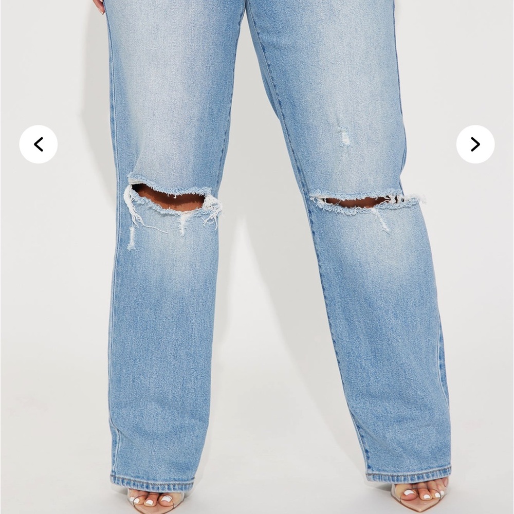 As You Please Ripped Straight Leg Jeans Fashion Nova